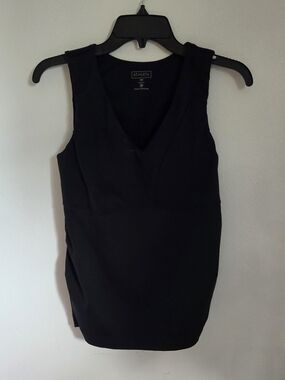 Athleta Women’s Black Ruched Activewear Fitness built in Bra Tank Top Size 36C